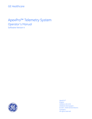 ApexPro Telemetry System Operators Manual sw ver 4 Aug 2008