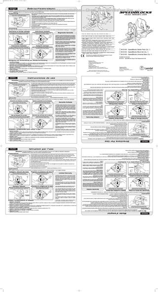 SpeedBlocks Head Immobiliser Directions for Use Rev B