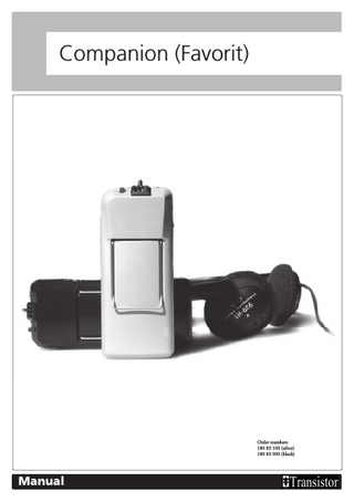 Companion (Favorit) Order numbers: 180 83 100 (silver) 180 83 000 (black) Manual