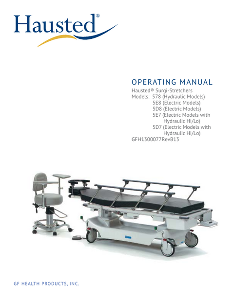 Surgi-Stretchers Models 578, 5E8, 5D8, 5E7 and 5D7 Operating Manual Rev ...