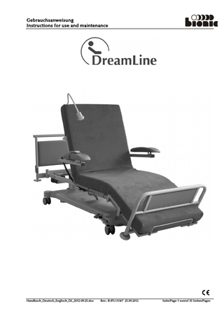 DreamLine Instructions for Use and Maintenance Rev B Sept 2012