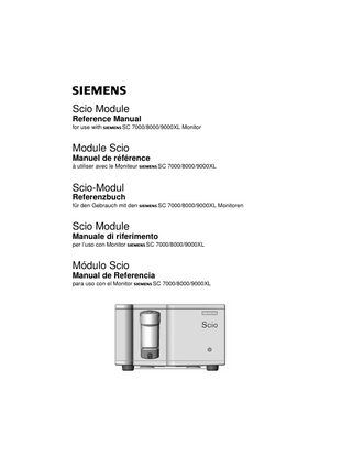 SCIO MODULE Table of Contents Overview ... 2 Hardware Setup ... 4 Site of Operation ... 4 Installing the Water Trap ... 5 Connections ... 5 Warm-Up ... 6 Calibration ... 6 Scio Setup ... 8 etCO2* Monitoring ... 8 O2/N2O Monitoring ... 10 Agent Monitoring ... 12 Combined Display (O2/Agent/N2O) ... 15 Maintenance and Repair ... 16 Status Messages ... 20 Accessories ... 21 Technical Data ... 22 Scio Module ... 22 MultiGas ... 23  