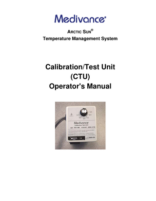 Arctic Sun CTU Operators Manual Rev F