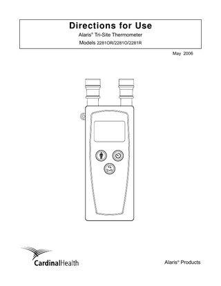 Alaris Tri-Site Thermometer Directions for Use May 2006