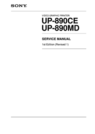 UP-890CE and UP-890MD Service Manual 1st Edition