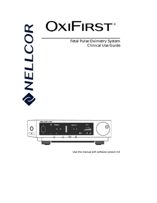 OxiFirst N-400 Clinical Use Guide sw ver 4.6 July 2003