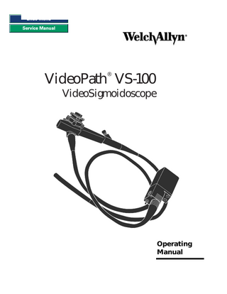 VideoPath VS-100 VideoSigmoidoscope Operating Instruction Rev A