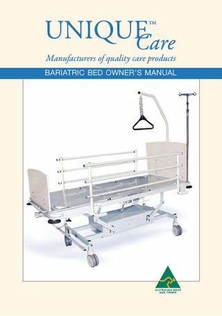 Manufacturers of quality care products BARIATRIC BED OWNER’S MANUAL  