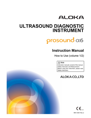 prosound -α 6 Instruction Manual How to Use Volume 1 of 2 rev 2