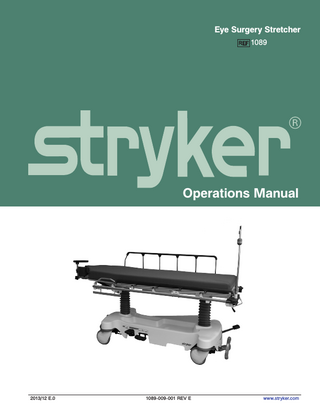 Eye Surgery Strecher Ref 1089 Operations Manual Rev E Dec 2012