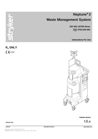 Neptune 2 Instructions for Use Rev D May 2016