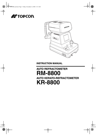 RM-8800 and KR-8800 Instruction Manual ver March 2004