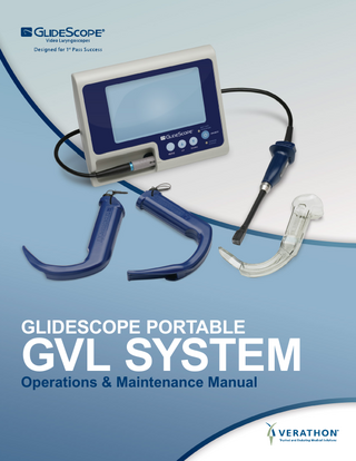 GlideScope GVL SYSTEM Operations & Maintenance Manual 6-xx-60