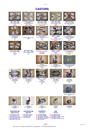 Huntleigh Healthcare CASTORS Parts List