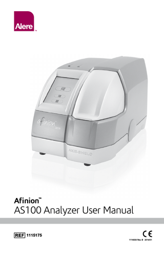 Afinion AS100 Analyzer User Manual Rev B Jan 2014