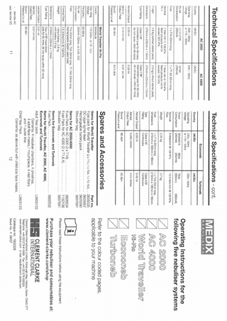 AC2000, AC4000, World Traveller, Econeb and Turboned 2 Operating Instruction issue 4 June 2007