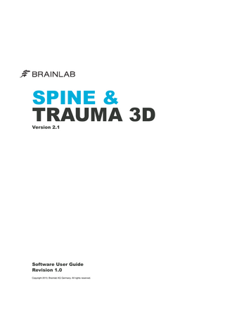 SPINE & TRAUMA 3 D User Guide Ver 2.1 Rev 1.0