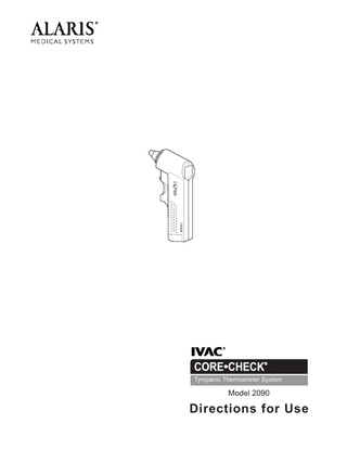 IVAC CORE CHECK Model 2090 Directions for Use