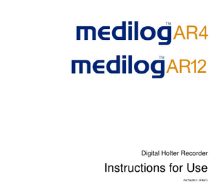 medilog AR4 and AR12 Instructions for Use Ver 9