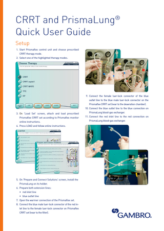 CRRT and PrismaLung Quick User Guide v7