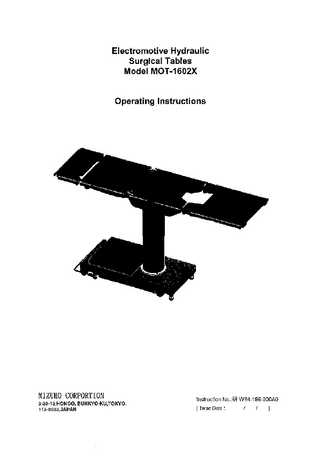 Model MOT-1602X Operating Instructions