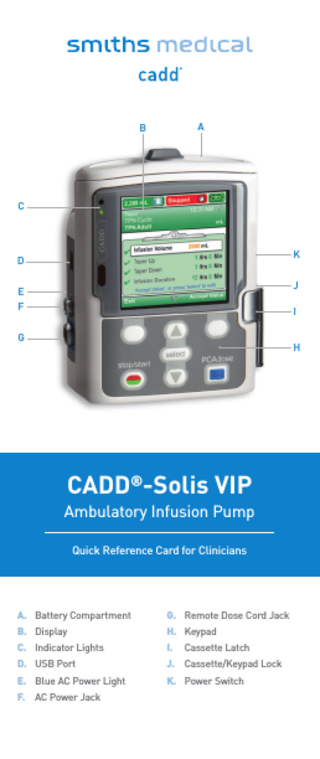 CADD-Solis VIP Clinicians Quick Reference Card Dec 2016