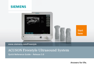 ACUSON Freestyle Quick Reference Guide Release 3.0