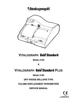 Gold Standard Model 2150 and Gold Standard Plus Model 2160 Service Manual Issue 8