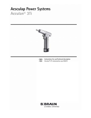 Acculan 3Ti Reciprocating Saw Instructions for Use