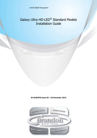 Galaxy Ultra HD-LED Installation Guide Issue B3 Dec 2013