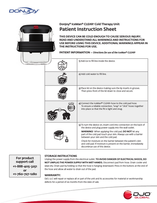 IceMan CLEAR3 and IceMan CLEAR3+ Patient Instructions Rev A