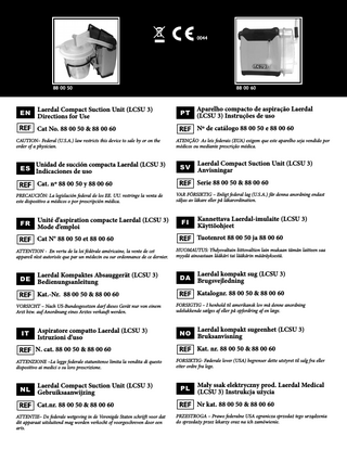 Laerdal Compact Suction Unit (LCSU 3) Directions for Use Rev A