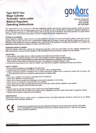 Type 2S10 Operating Instructions Issue A Rev 1