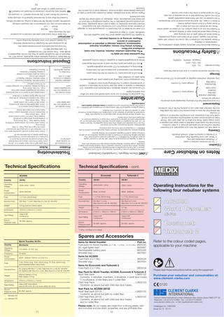 AC2000, World Traveller, Econeb and Turboned 2 Operating Instruction issue 9 Jan 2012