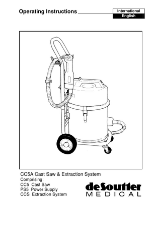 CC5A Cast Saw and Extraction System Operating Instructions Ver 7.3