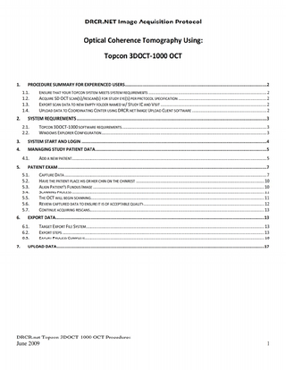 3DOCT-1000 OCT Image Acquisition Protocol June 2009