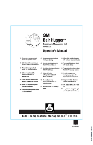 Table of Contents Introduction � � � � � � � � � � � � � � � � � � � � � � � � � � � � � � � � � � � � � � � � � � � � � � � � � � � � � � � � � � � � � � � Description of the Total Temperature Management™ System � � � � � � � � � � � � � � Indications � � � � � � � � � � � � � � � � � � � � � � � � � � � � � � � � � � � � � � � � � � � � � � � � � � � � � � � � � � � � Definition of Symbols � � � � � � � � � � � � � � � � � � � � � � � � � � � � � � � � � � � � � � � � � � � � � � � � � � Explanation of Signal Word Consequences � � � � � � � � � � � � � � � � � � � � � � � � � � � � � � Contraindications � � � � � � � � � � � � � � � � � � � � � � � � � � � � � � � � � � � � � � � � � � � � � � � � � � � � � Warnings � � � � � � � � � � � � � � � � � � � � � � � � � � � � � � � � � � � � � � � � � � � � � � � � � � � � � � � � � � � � � Cautions � � � � � � � � � � � � � � � � � � � � � � � � � � � � � � � � � � � � � � � � � � � � � � � � � � � � � � � � � � � � � � Notices� � � � � � � � � � � � � � � � � � � � � � � � � � � � � � � � � � � � � � � � � � � � � � � � � � � � � � � � � � � � � � � � Proper Use and Maintenance � � � � � � � � � � � � � � � � � � � � � � � � � � � � � � � � � � � � � � � � � � � Read Before Servicing Equipment � � � � � � � � � � � � � � � � � � � � � � � � � � � � � � � � � � � � � � �  1 1 1 1 3 3 3 4 5 5 5  Overview and Operation � � � � � � � � � � � � � � � � � � � � � � � � � � � � � � � � � � � � � � � � � � � � � � � � � � � � 6 Unit Power-On-Reset � � � � � � � � � � � � � � � � � � � � � � � � � � � � � � � � � � � � � � � � � � � � � � � � � � 6 Overview of Control Panel � � � � � � � � � � � � � � � � � � � � � � � � � � � � � � � � � � � � � � � � � � � � � 7 Mounting the Temperature Management Unit to an IV Pole � � � � � � � � � � � � � � 9 Instructions for Use � � � � � � � � � � � � � � � � � � � � � � � � � � � � � � � � � � � � � � � � � � � � � � � � � � � 10 Viewing the Temperature Mode Timer � � � � � � � � � � � � � � � � � � � � � � � � � � � � � � � � � 11 What to Do in Case of an Over-Temperature Condition � � � � � � � � � � � � � � � � � 11 What to Do in Case of a Fault Condition � � � � � � � � � � � � � � � � � � � � � � � � � � � � � � � 11 General Maintenance and Storage � � � � � � � � � � � � � � � � � � � � � � � � � � � � � � � � � � � � � � � � � � 12 Cleaning the Cabinet and Hose � � � � � � � � � � � � � � � � � � � � � � � � � � � � � � � � � � � � � � � � 12 Storage � � � � � � � � � � � � � � � � � � � � � � � � � � � � � � � � � � � � � � � � � � � � � � � � � � � � � � � � � � � � � � � 12 Technical Service and Order Placement � � � � � � � � � � � � � � � � � � � � � � � � � � � � � � � � � � � � � Technical Service � � � � � � � � � � � � � � � � � � � � � � � � � � � � � � � � � � � � � � � � � � � � � � � � � � � � � When You Call for Technical Support � � � � � � � � � � � � � � � � � � � � � � � � � � � � � � � � � � In-Warranty Repair and Exchange � � � � � � � � � � � � � � � � � � � � � � � � � � � � � � � � � � � � �  13 13 13 13  PDF Scaled at 100.0%  Specifications � � � � � � � � � � � � � � � � � � � � � � � � � � � � � � � � � � � � � � � � � � � � � � � � � � � � � � � � � � � � � 14  