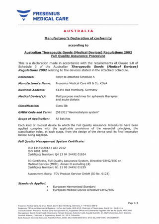 Declaration of Conformity multiFiltrate System Aug 2015