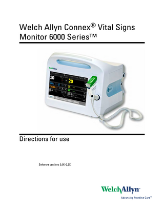 Vital Signs Monitor Series 6000 Directions for use Software Version 2.0X - 2.2X