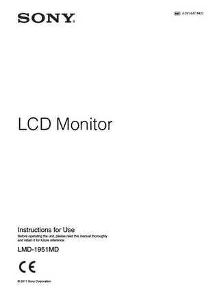 LMD-1951MD Instructions for Use