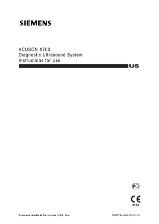 ACUSON X700 V1.0 Instructions for Use sw ver 1 Nov 2012