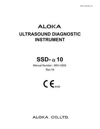 SSD-α10 Manual number 2 MN1-5205 Rev 18 Sept 2004