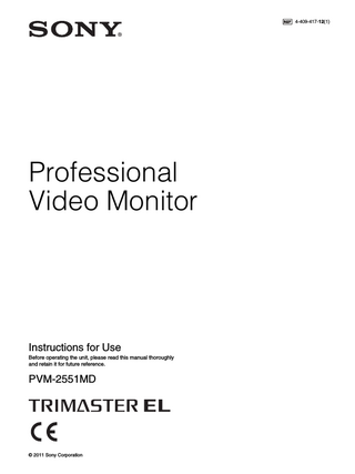 TRIMASTER EL PVM-2551MD Instructions for Use