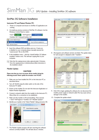 SimMan 3G DFU Update Installing SimMan 3G software Nov 2009