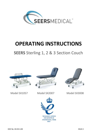 Sterling 1, 2 & 3 SXxxxx series Section Operating Instructions Issue 2