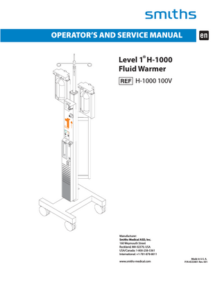 Level 1 Model H-1000 Operators and Service Manual Rev 001 Aug 2006