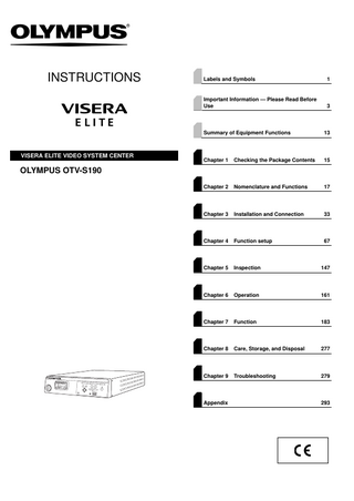 OTV-S190 VISERA ELITE VIDEO SYSTEM  CENTER Instructions June 2014