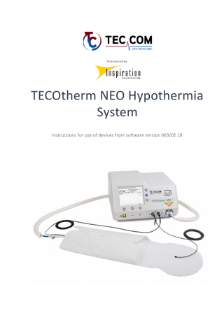 TECOTHERM NEO Instructions for Use sw ver 063-02.18 Ver 21.1 June 2019