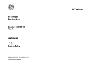 LOGIQ S6 Quick Card sw ver R7.7.X Rev 1