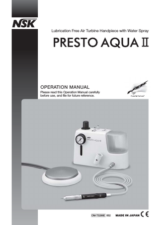 PRESTO AQUAII Operation Manual June 2013